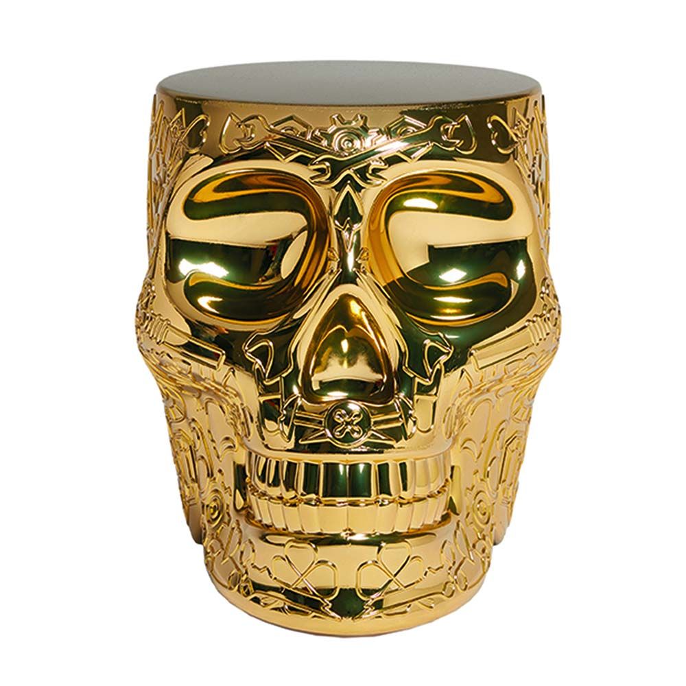 Qeeboo Mexico Skull Metal Finish - Sidetable/ Stool