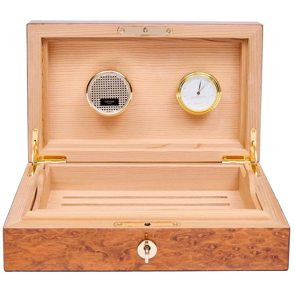 Rapport London 25 Cigar Humidor Burr - Walnut
