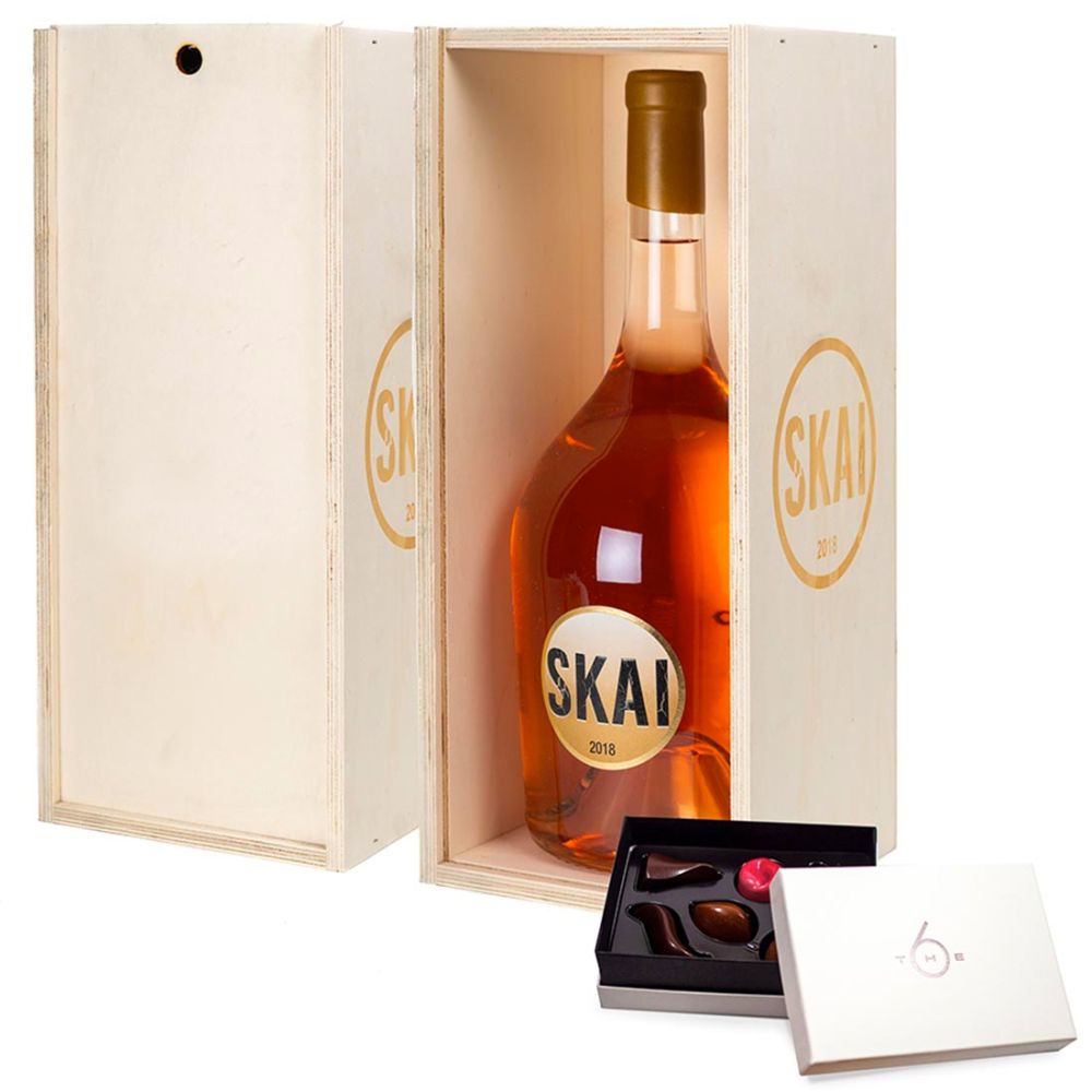 SKAI Rosé wijn - Jeroboam 3L & Chocolade The six