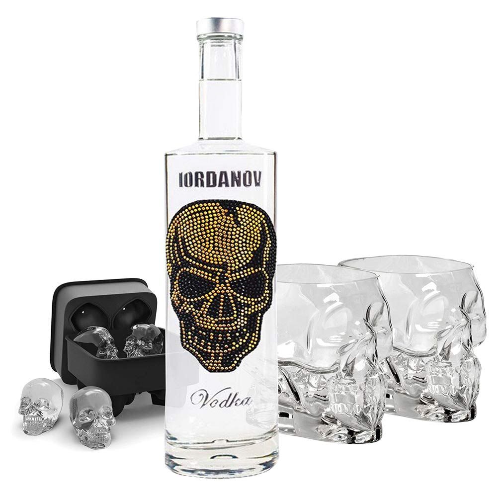 skull vodka set