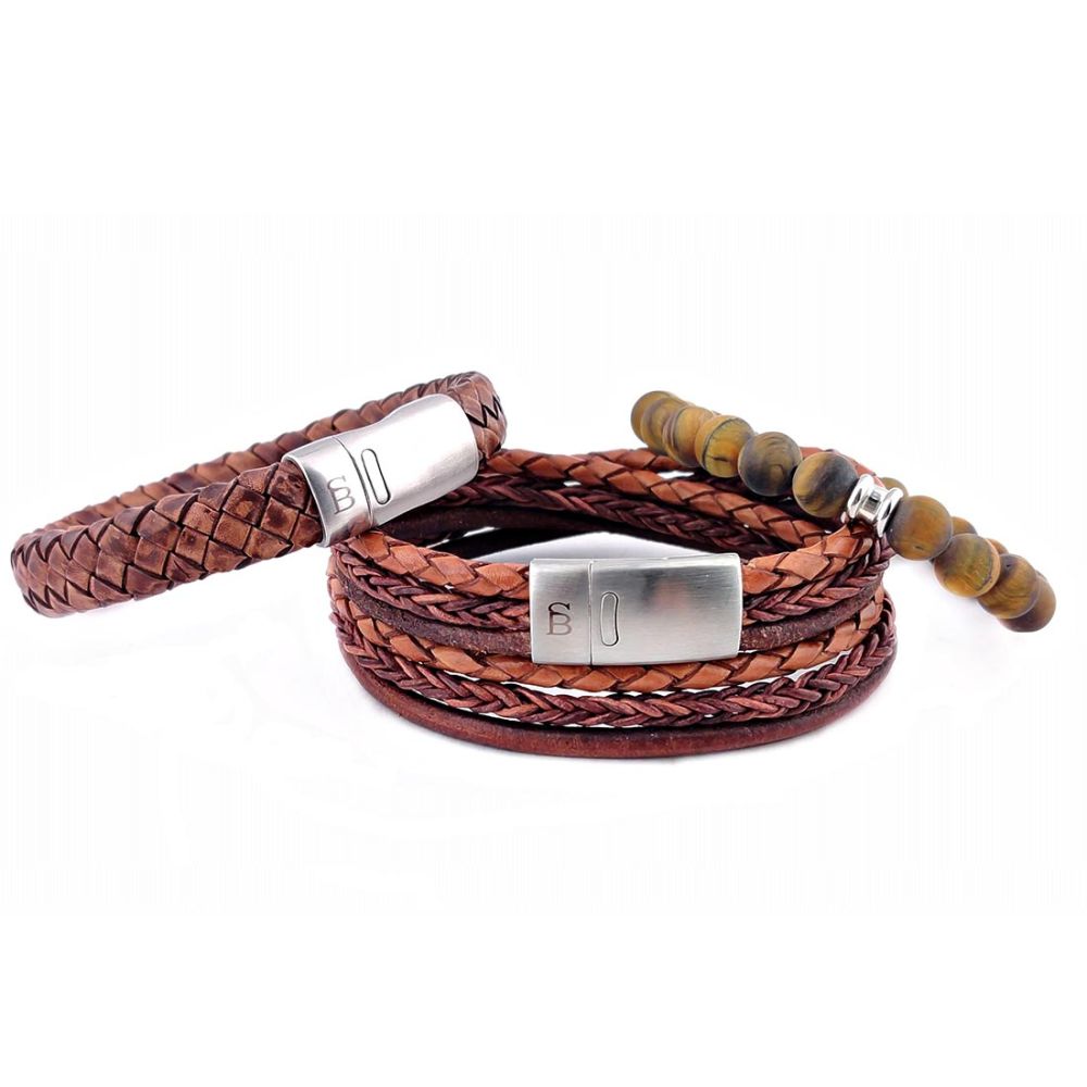 Steel & Barnett bracelet set cognac