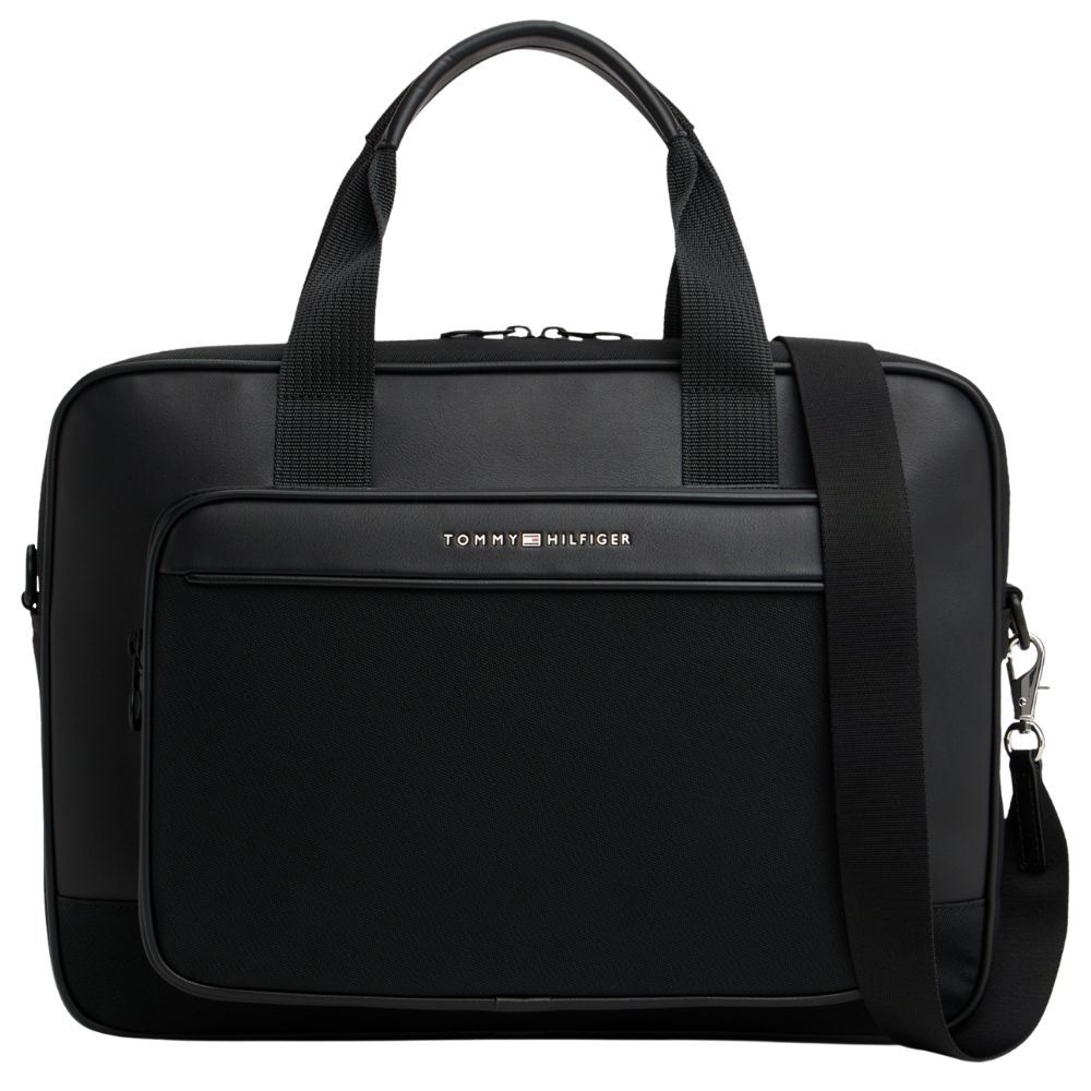Tommy Hilfiger Laptoptasche mit Metall-Logo Schwarz