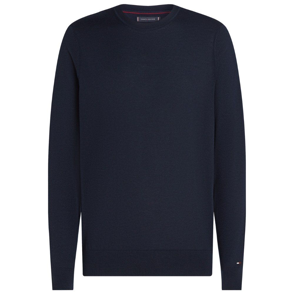 Tommy Hilfiger Merino Wool Crewneck Pullover - Navy