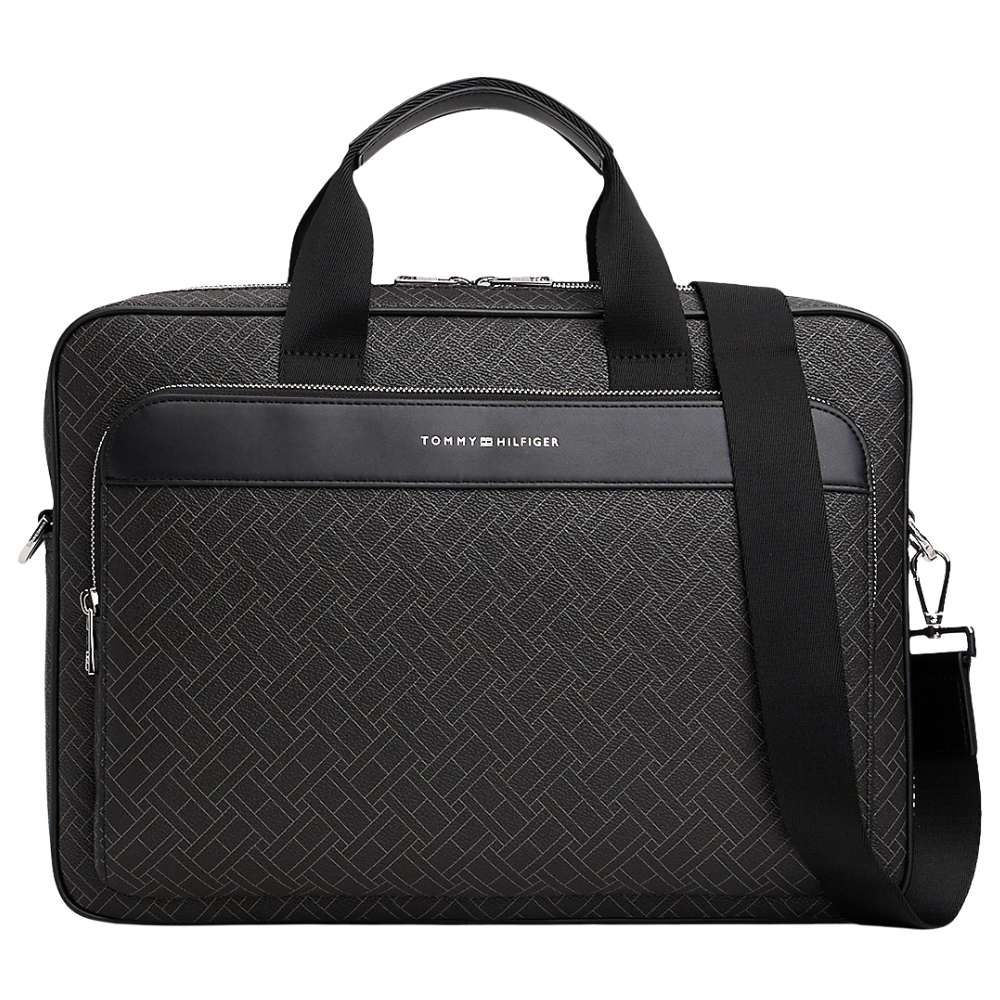 Tommy Hilfiger Monogram Flag Laptop Bag - Black