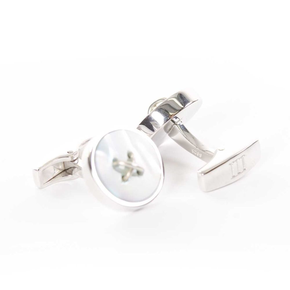 Tresanti sterling silver cufflinks - pearl