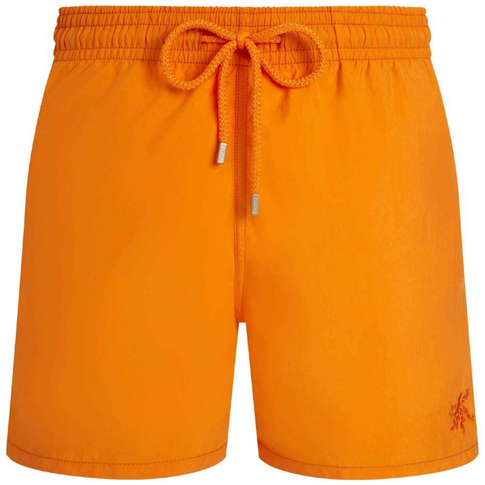 Vilebrequin Moorea Swim Shorts Water-reactive Octopus In Stripes - Orange