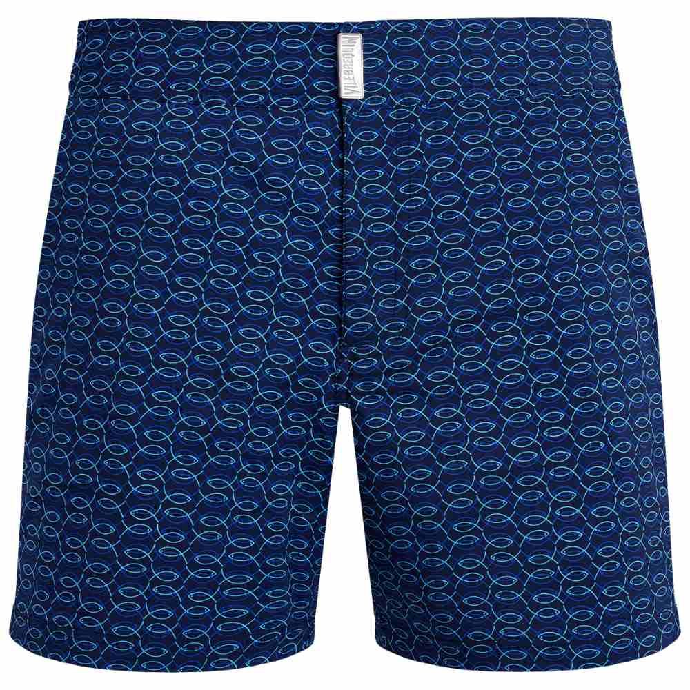 Vilebrequin Swim Shorts Flat Belt Fish Net - Blue
