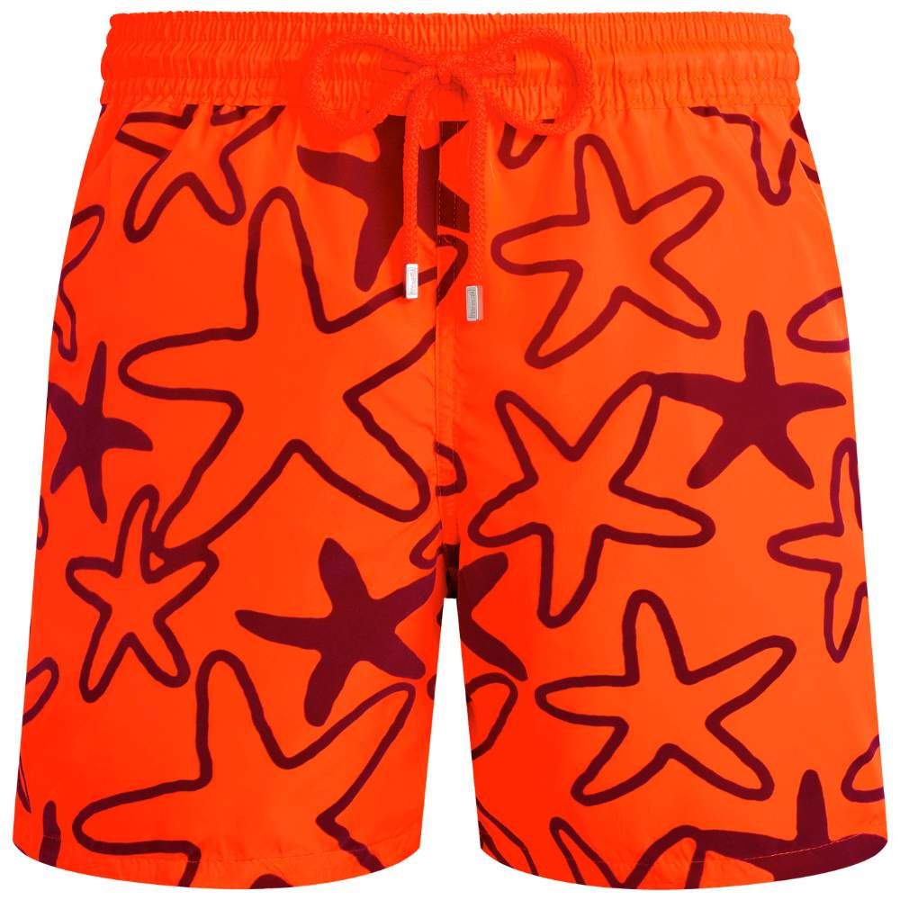 Vilebrequin Velvet Flocked Starfish Swim Shorts - Orange