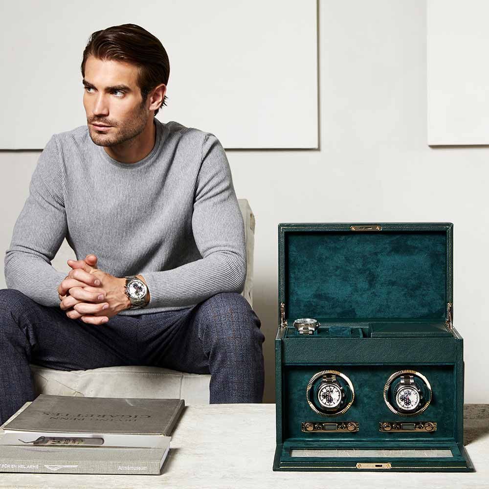 Insert De Remontoir Wolf Cub - Pour 1 à 3 Montres - Cuir Végan Cognac - Neuf Sans étiquette