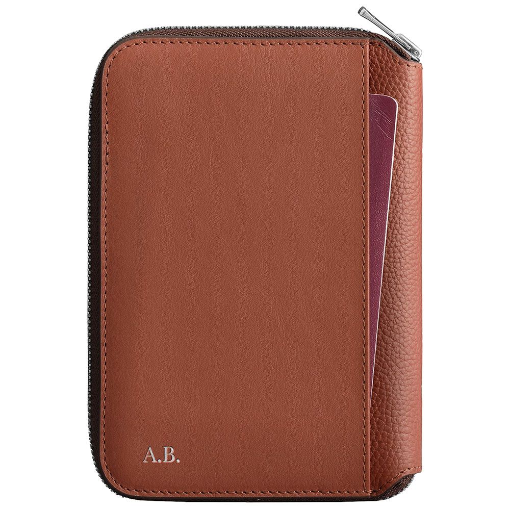 Woolnut Leather Travel Folio - Cognac