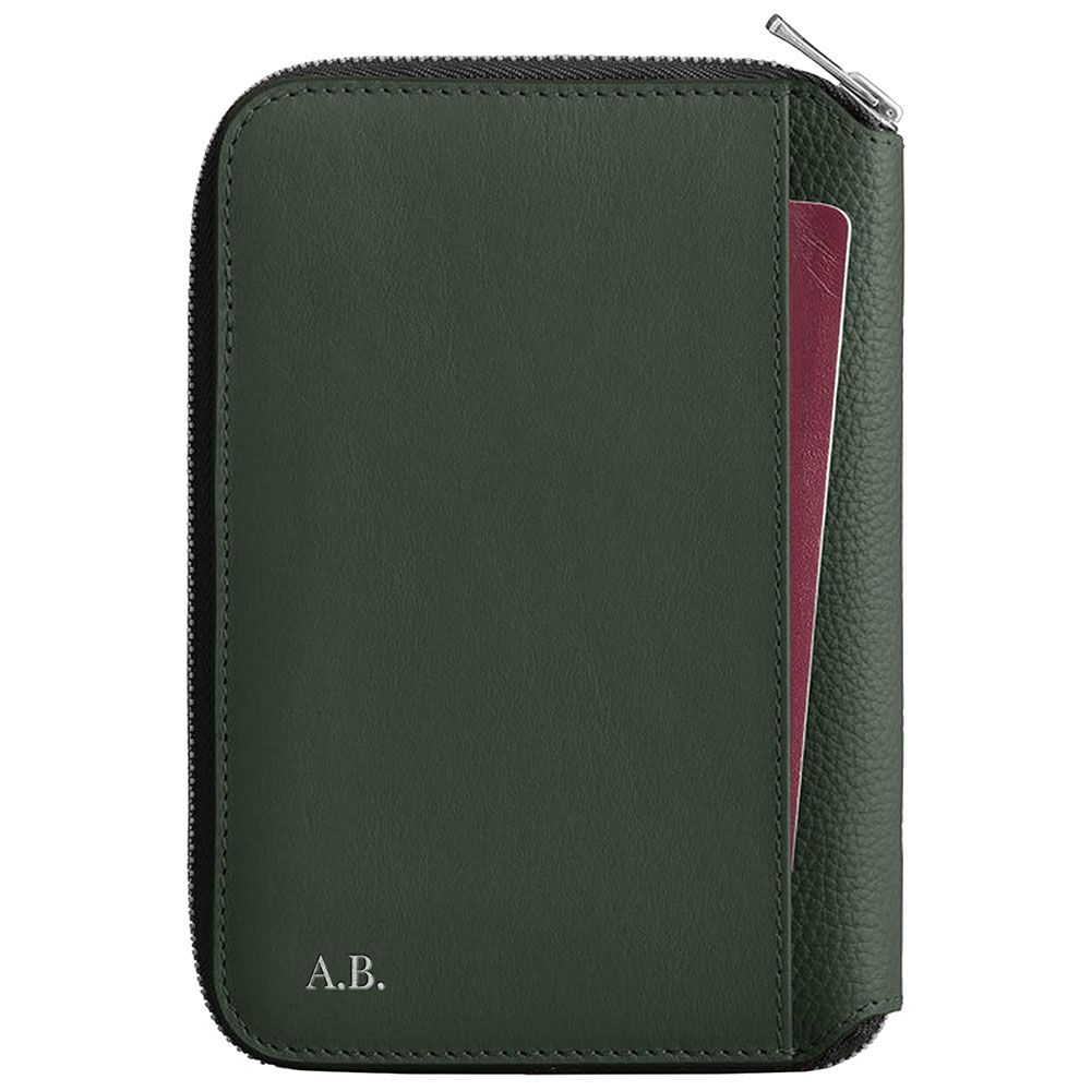 Woolnut Leather Travel Folio - Green