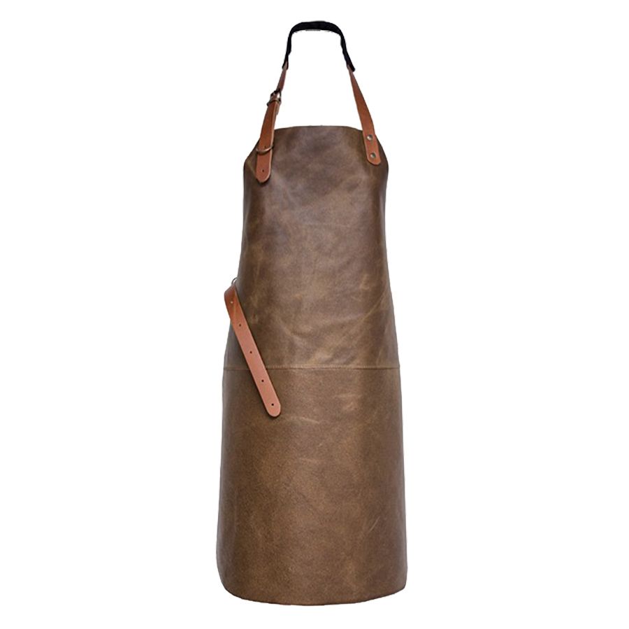 Vintage leather apron rust brown