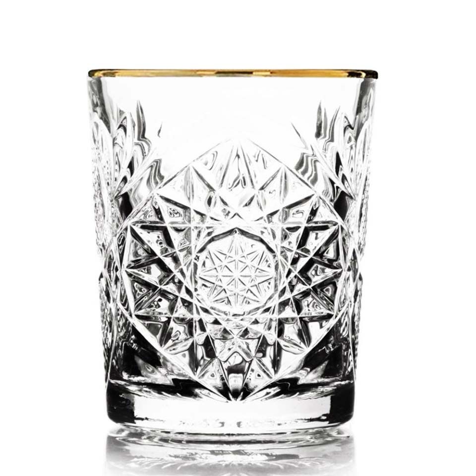 Libbey Hobstar tumbler golden rim