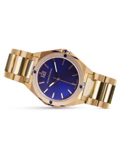 Brunmontagne Representor watch steel strap - gold/blue