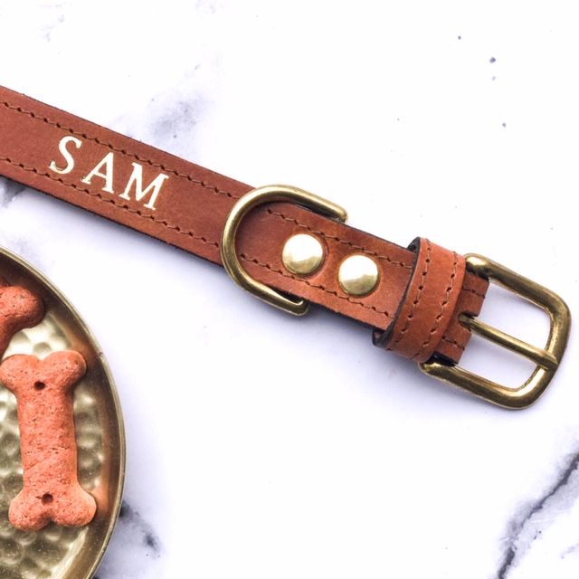Les Deux Chiens Personalised dog collar