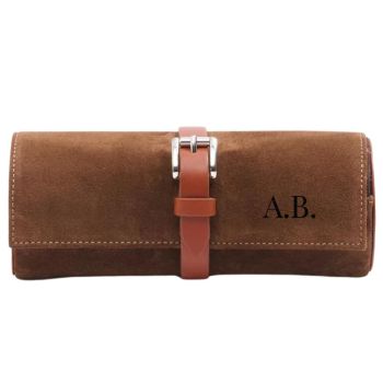 Personalised Triple Watch Case Deluxe - Tobacco