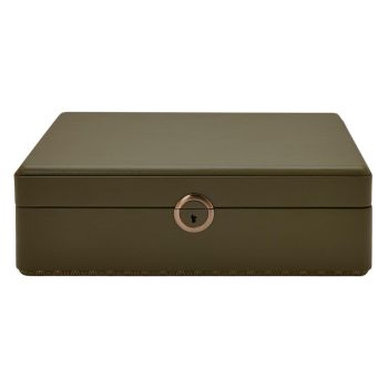 WOLF Earth Horlogedoos Voor 5 Horloges Met Opbergvak - Olive