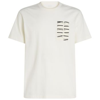 Calvin Klein Koszulka z logo - złamana biel