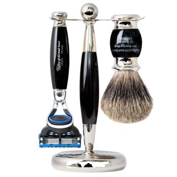 Taylor Of Old Bond Street Fusion Pure Badger Shaving Set - Black