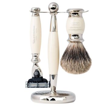 Taylor Of Old Bond Street Mach3 Pure Badger Shaving Set - Ivory