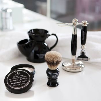 Set da barba Taylor Of Old Bond Street Mach3 Pure Badger - Nero