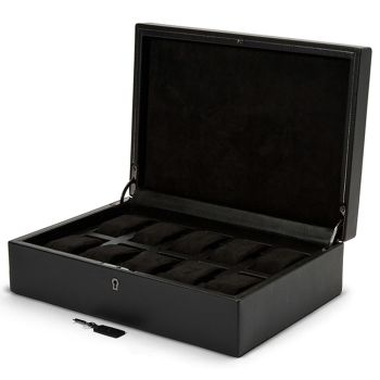 WOLF British Racing 10-teilige Uhrenbox - Schwarz