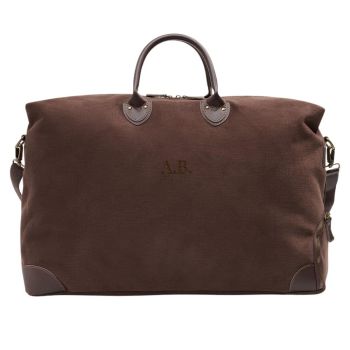 Personalised Harvard Duffel Bag Peachskin - Large - Chocolate