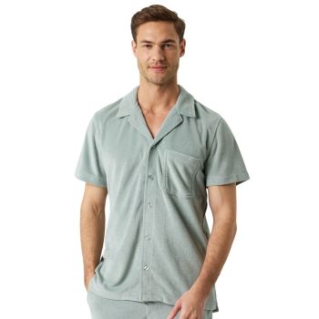 Björn Borg Borg Toweling Pool Shirt - Grey/Green