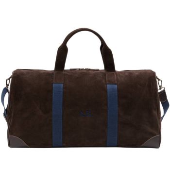 Custom Boston Deluxe Travel Duffel Bag - Dark Brown