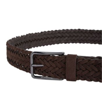 Calvin Klein Leather Braided Belt - Cognac display picture 1