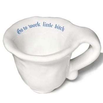 Incartato Ceramics Issues Espresso Cup – "Go To Work Little Bitch"