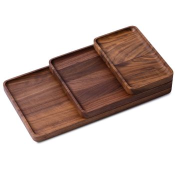 Oakywood Catchall Tray Bundle Organizers - Walnut