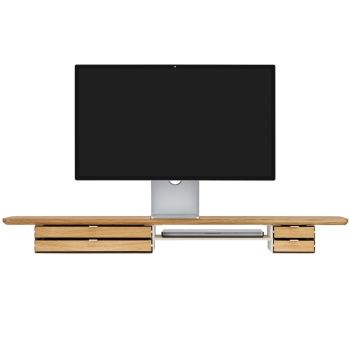 Oakywood Desk Shelf Pro Dual Drawer - Oak