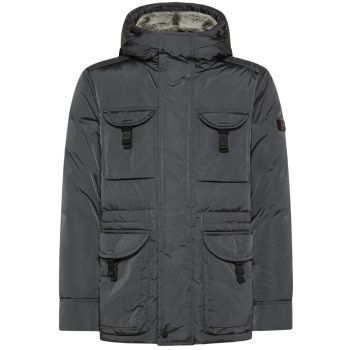 Peuterey Aiptek Hooded Field Jacket With Fur - Grey/Taupe