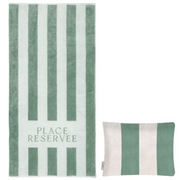 Place Reservee Classic Beach Towel & Pillow - Eucalyptus Green