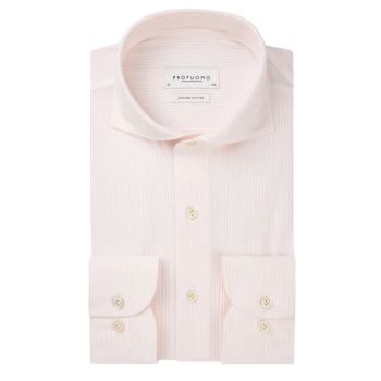 Profuomo Striped Japanese Knitted Shirt - Pink