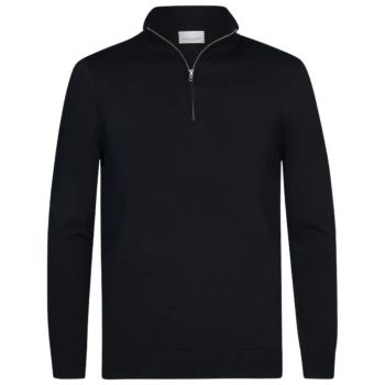 Profuomo Luxury Basic Pullover Half Zip - Granatowy