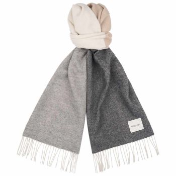 Profuomo Lambswool Multi-Color Block Scarf - Grey