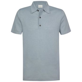Profuomo Linen Cotton Polo - Blue