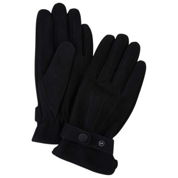 Profuomo Nubuck Leather Gloves - Black