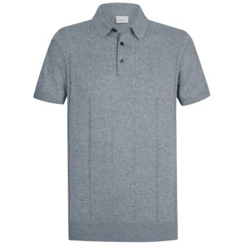 Profuomo Striped Polo - Blue