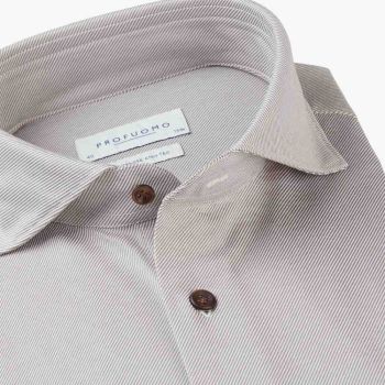 Profuomo Japońska koszula z dzianiny Twill - Taupe