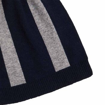 Profuomo Wol-Kasjmier Gebreide Sjaal - Navy & Grijs