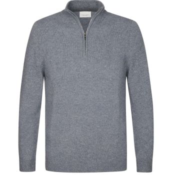 Profuomo Wełniany rozpinany sweter - Niebieski