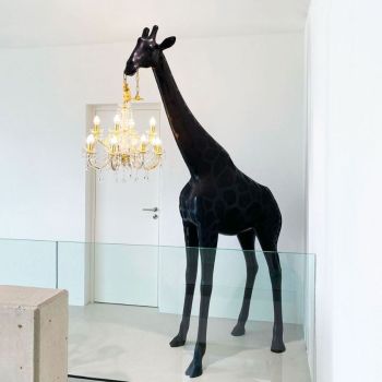 Lampada Da Terra Giraffa In Love XS Di Qeeboo - Design Originale, Colore Bianco, Altezza 1 Metro