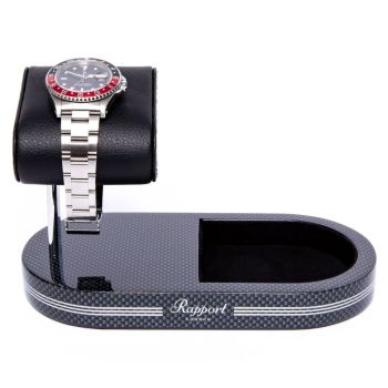 Rapport London Formula Watch Stand With Tray - Carbon Fibre