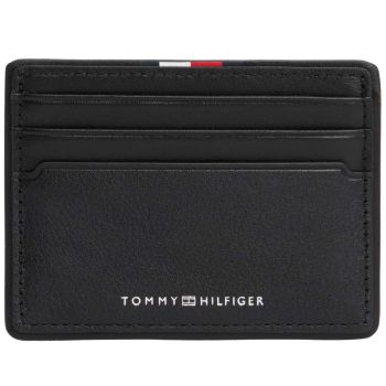 Tommy Hilfiger Signature Leather Credit Card Holder - Black