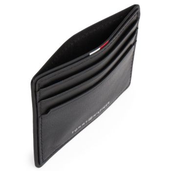 Tommy Hilfiger Skórzane etui na karty kredytowe Signature - czarne