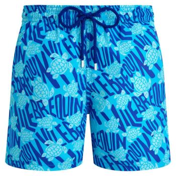 Vilebrequin Swim Shorts Turtles Logo - Light Blue