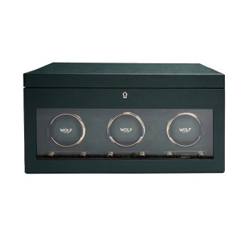 WOLF Axis 10 Piece Watch Box With Storage - Powder Coat